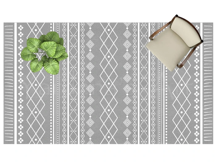 שטיח פי וי סי בעיצוב מינימליסטי- שטיח בצבע אפור - שטיח בעיצוב נורדי