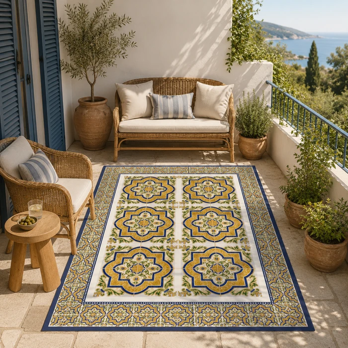שטיח פיויסי ";Corfu Antique"; – שטיח פיויסי אריחים ים-תיכוני