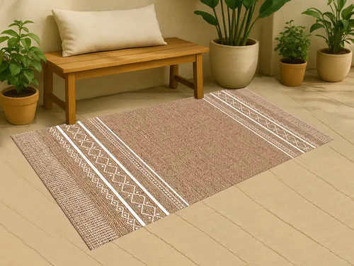 שטיח פי וי סי בטקסטורה של חבל - 3#