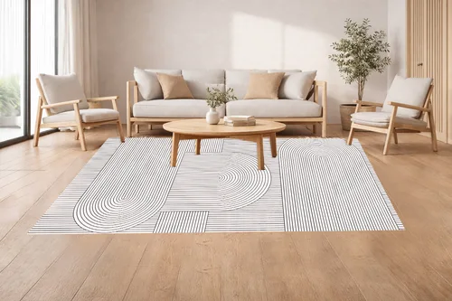 שטיח פיויסי מינימליסטי - דגם "Nordic Arc"