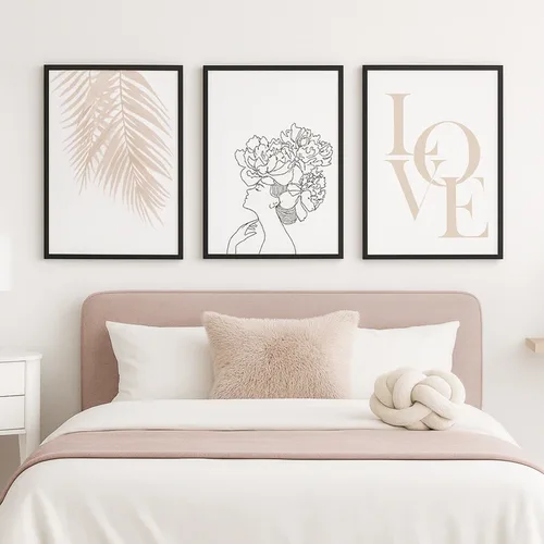 סט תמונות לחדר נערה מתבגרת | אמנות מינימליסטית מודרנית