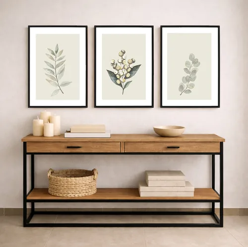 סט תמונות בוטניות בצבעי מים