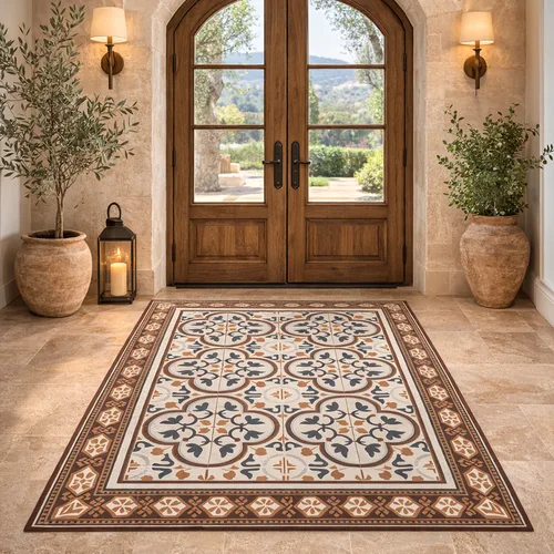 שטיח פי.וי.סי אריחים דגם "טוסקנה" 02 - Toscana Tile Rug