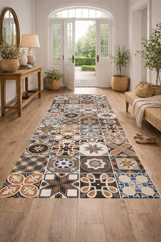 שטיח פי.וי.סי אריחים דגם "טוסקנה" 01- Toscana Tile Rug