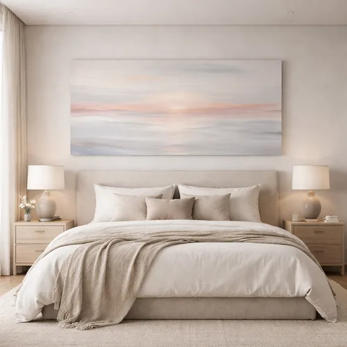 תמונת אבסטרקטית בעיצוב מינימליסטי מודרני דגם  "Soft sunset" בעיצוב מינימליסטי יוקרתי